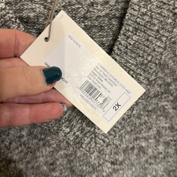 Women's Charcoal Gray, Soft V-Neck Tunic Sweater - A New Day™ with ribbi… - Picture 8 of 12